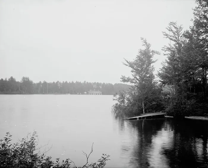 Framed Print : Loon Lake and Chase's Hotel, Adirondack Mts. N.Y. between 1900 and 1910. Creator: Unknown Framed Print : Loon Lake and Chase's Hotel, Adirondack Mts. N.Y. between 1900 and 1910. Creator: Unknown