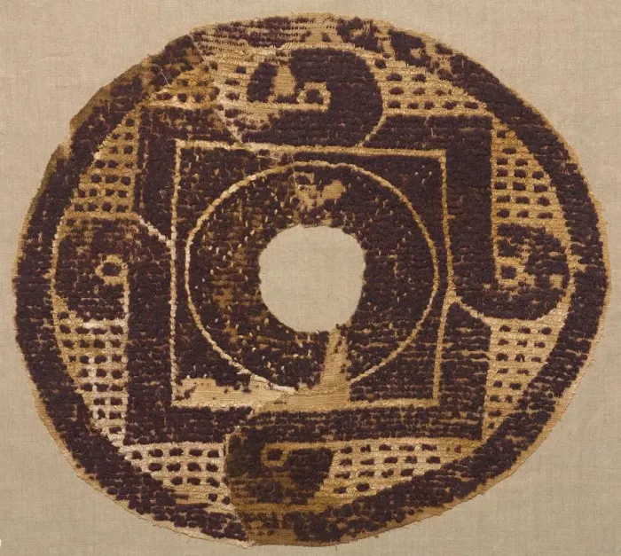 Framed Print : Looped Roundel from a Blanket or Cover, 300s-400s. Creator: Unknown Framed Print : Looped Roundel from a Blanket or Cover, 300s-400s. Creator: Unknown
