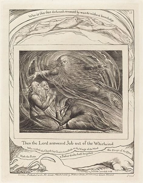 The Lord Answering Job out of the Whirlwind, 1825. Creator: William Blake