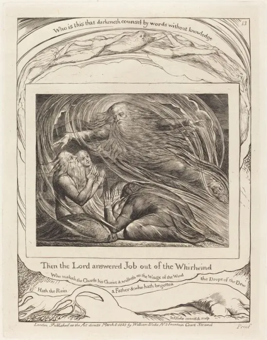 Framed Print : The Lord Answering Job out of the Whirlwind, 1825. Creator: William Blake Framed Print : The Lord Answering Job out of the Whirlwind, 1825. Creator: William Blake