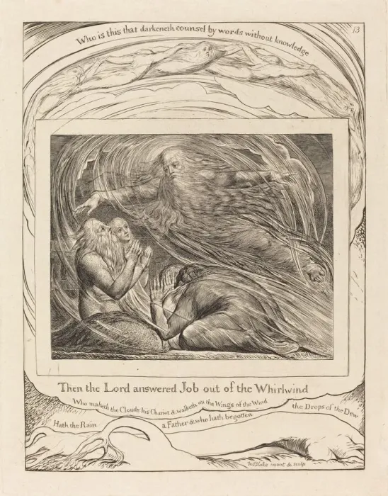 Framed Print : The Lord Answering Job out of the Whirlwind, 1825. Creator: William Blake Framed Print : The Lord Answering Job out of the Whirlwind, 1825. Creator: William Blake