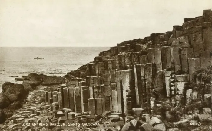Framed Print : Lord Antrims Parlour, Giants Causeway, late 19th-early 20th century. Creator: Unknown Framed Print : Lord Antrims Parlour, Giants Causeway, late 19th-early 20th century. Creator: Unknown