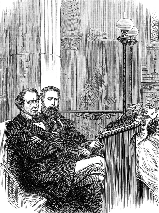 Framed Print : Lord Beaconsfield at church, 1881. Creator: Unknown