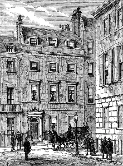 Framed Print : Lord Beaconsfield's house at 19, Curzon-Street, Mayfair, where he died, 1881. Creator: Unknown. Lord Beaconsfield's house at 19, Curzon-Street, Mayfair, where he died, 1881