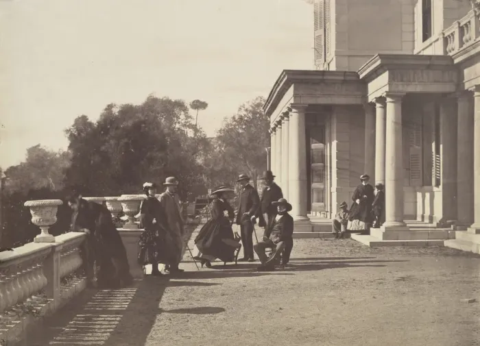 Framed Print : [Lord Brougham and his Family, Cannes], 1862. Creator: Charles Negre