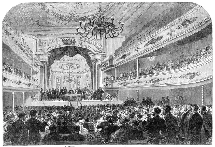 Framed Print : Lord Brougham opening the Social Science Congress at Sheffield, 1865. Creator: Unknown Framed Print : Lord Brougham opening the Social Science Congress at Sheffield, 1865. Creator: Unknown