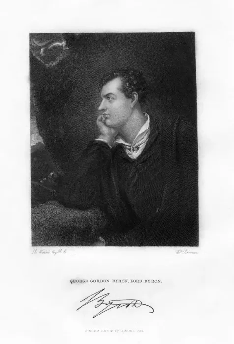 Framed Print : Lord Byron, Anglo-Scottish poet, c1813, (1831). Artist: H Robinson Framed Print : Lord Byron, Anglo-Scottish poet, c1813, (1831). Artist: H Robinson
