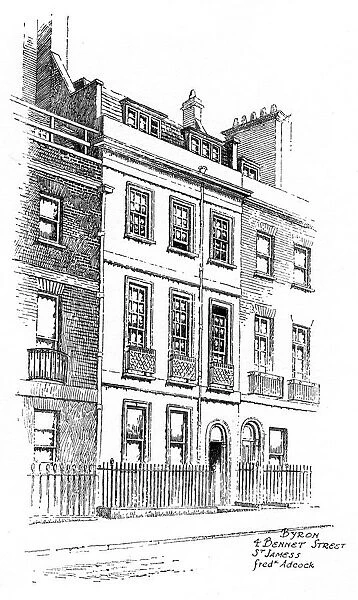 Lord Byrons house, 4 Bennet Street, St James, London, 1912. Artist: Frederick Adcock