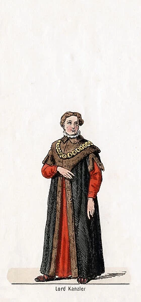 Lord chancellor, costume design for Shakespeares play, Henry VIII, 19th century