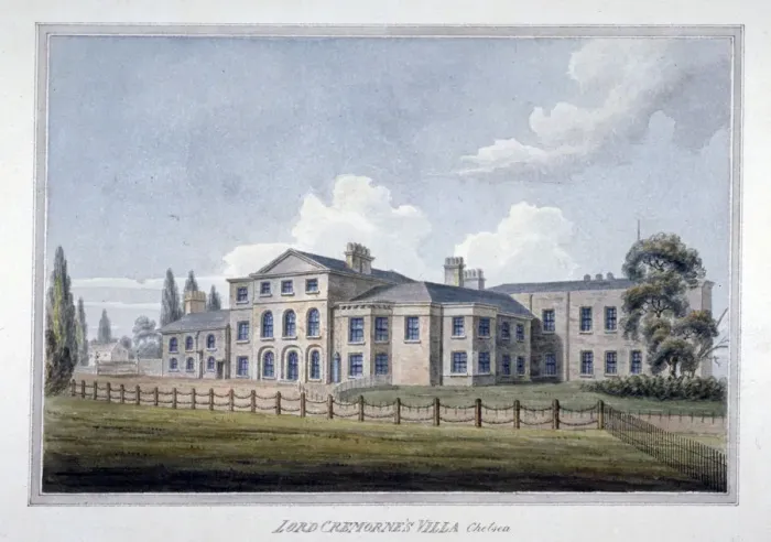 Framed Print : Lord Cremornes villa, Chelsea, London, c1810 Framed Print : Lord Cremornes villa, Chelsea, London, c1810