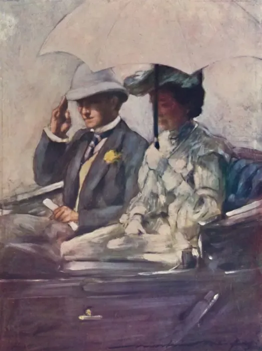 Framed Print : Lord Curzon and the Duchess of Connaught on their Way to the Retainers, 1903. Artist: Mortimer L Menpes Framed Print : Lord Curzon and the Duchess of Connaught on their Way to the Retainers, 1903. Artist: Mortimer L Menpes