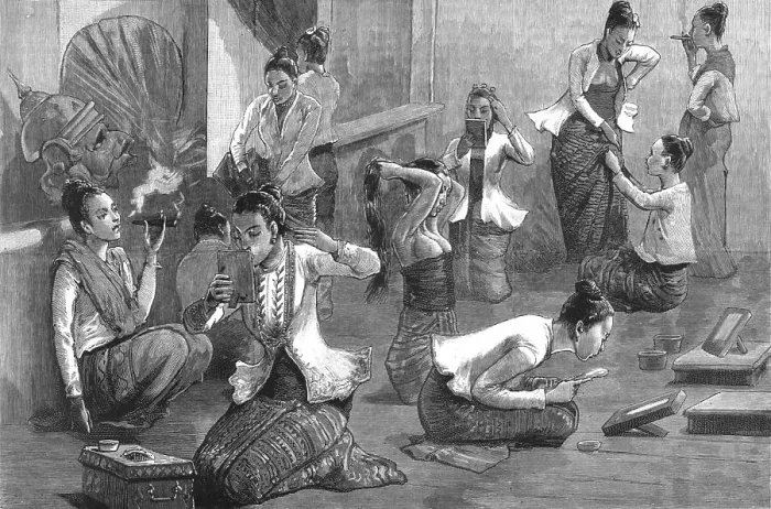 Framed Print : With Lord Dufferin in Burma - Ladies of the Ballet, 1886. Creator: Unknown Framed Print : With Lord Dufferin in Burma - Ladies of the Ballet, 1886. Creator: Unknown