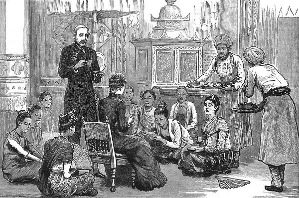 With Lord Dufferin in Burma - Lady Dufferin Receives the Burmese Ladies, 1886. Creator: Unknown