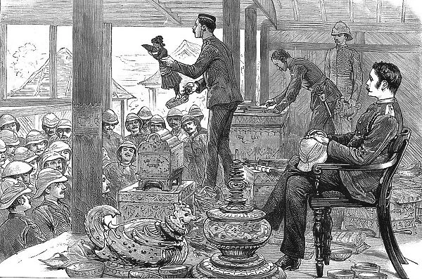 With Lord Dufferin in Burma - A Loot Auction in the Palace, Mandalay, 1886. Creator: Unknown