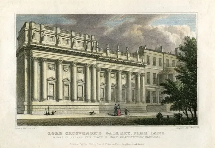 Framed Print : Lord Grosvenors Gallery, Park Lane, London, 1828. Artist: William Deeble Framed Print : Lord Grosvenors Gallery, Park Lane, London, 1828. Artist: William Deeble