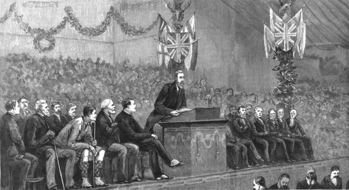 Framed Print : Lord Hartington addressing a Liberal Unionist meeting at Inverness, 1888. Creator: Unknown Framed Print : Lord Hartington addressing a Liberal Unionist meeting at Inverness, 1888. Creator: Unknown