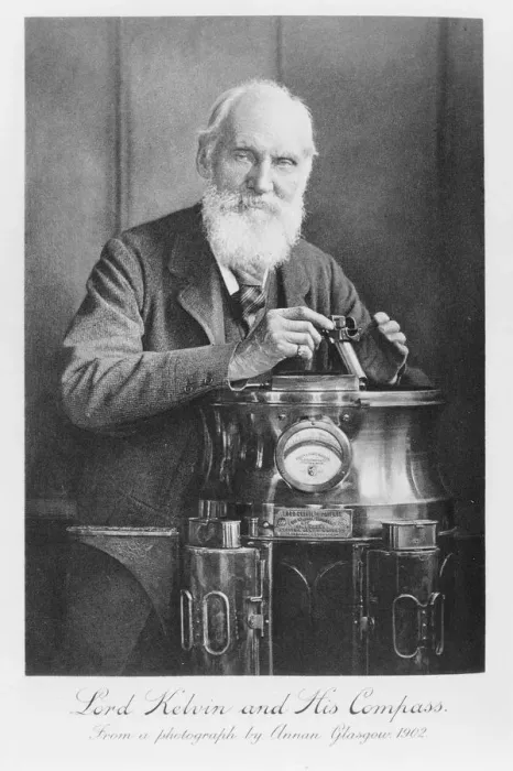 Framed Print : Lord Kelvin and his compass, 1902. Artist: James Craig Annan Framed Print : Lord Kelvin and his compass, 1902. Artist: James Craig Annan