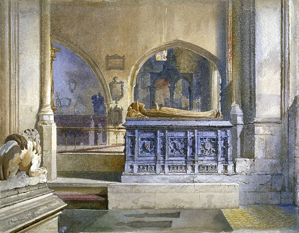 Lord and Lady Crosbys monument in St Helens Church, Bishopsgate, City of London, 1883