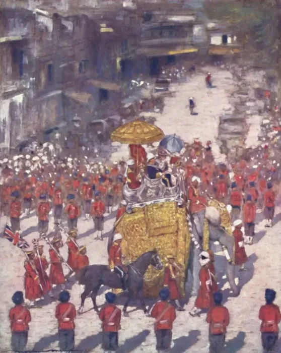 Framed Print : Lord and Lady Curzon entering Delhi, 1903. Artist: Mortimer L Menpes Framed Print : Lord and Lady Curzon entering Delhi, 1903. Artist: Mortimer L Menpes