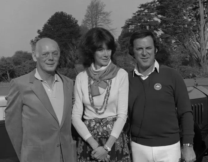 Framed Print : Lord and Lady Montagu with Terry Wogan at Beaulieu during live BBC broadcast. Creator: Unknown Framed Print : Lord and Lady Montagu with Terry Wogan at Beaulieu during live BBC broadcast. Creator: Unknown