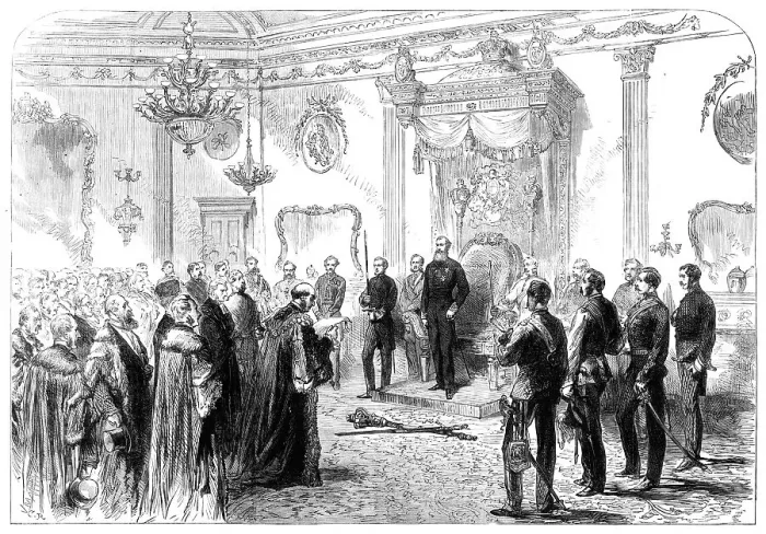 Framed Print : The Lord Lieutenant holding a State Reception at Dublin Castle, 1869. Creator: Unknown Framed Print : The Lord Lieutenant holding a State Reception at Dublin Castle, 1869. Creator: Unknown