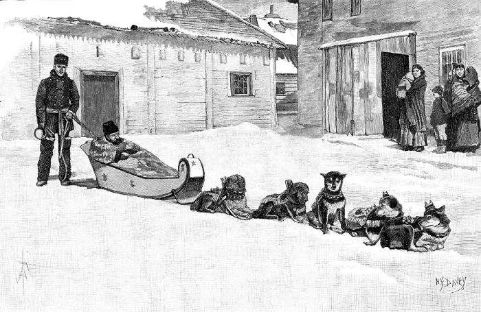 Framed Print : Lord Lonsdale's Travels in North America: Norway House, Head of Lake Winnipeg, 1890. Creator: H. F. Davey Framed Print : Lord Lonsdale's Travels in North America: Norway House, Head of Lake Winnipeg, 1890. Creator: H. F. Davey