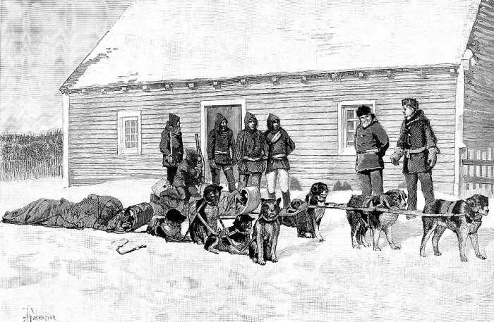 Framed Print : Lord Lonsdale's Travels in North America: Oxford House, between Norway House and York Factory, 1890. Creator: Unknown Framed Print : Lord Lonsdale's Travels in North America: Oxford House, between Norway House and York Factory, 1890. Creator: Unknown