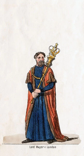 Lord Mayor of London, costume design for Shakespeares play, Henry VIII, 19th century