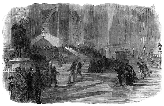 Framed Print : The Lord Mayor Proclaiming at the Royal Exchange the Victory on the Alma, 1854. Creator: Unknown Framed Print : The Lord Mayor Proclaiming at the Royal Exchange the Victory on the Alma, 1854. Creator: Unknown
