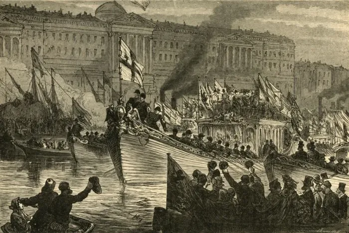 Framed Print : Lord Mayors Water Procession, 1897. Creator: Unknown Framed Print : Lord Mayors Water Procession, 1897. Creator: Unknown