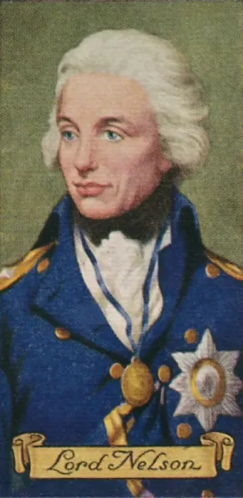 Framed Print : Lord Nelson, taken from a series of cigarette cards, 1935 Framed Print : Lord Nelson, taken from a series of cigarette cards, 1935
