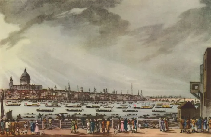 Framed Print : Lord Nelsons Funeral Procession by Water from Greenwich Hospital to Whitehall, January 9th Framed Print : Lord Nelsons Funeral Procession by Water from Greenwich Hospital to Whitehall, January 9th