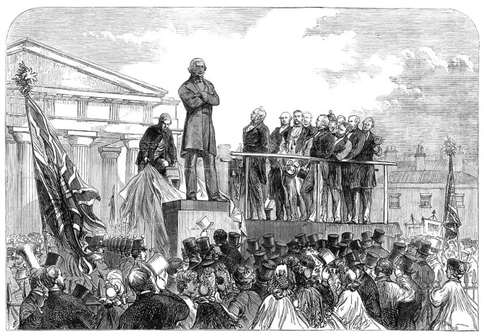 Framed Print : Lord Palmerston inaugurating the statue of the late Sir G. C. Lewis at Hereford, 1864. Creator: Unknown Framed Print : Lord Palmerston inaugurating the statue of the late Sir G. C. Lewis at Hereford, 1864. Creator: Unknown