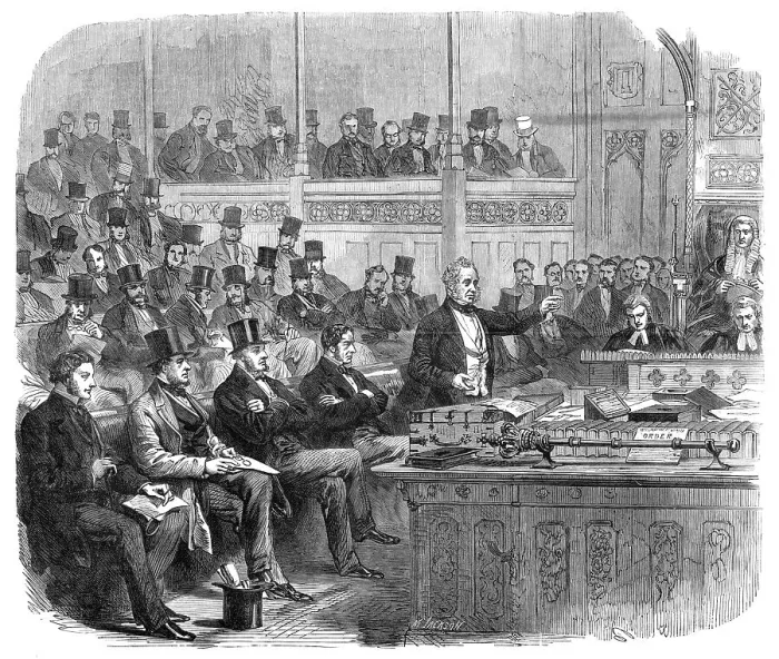 Framed Print : Lord Palmerston making the ministerial statement on Dano-German Affairs... 1864. Creator: Mason Jackson Framed Print : Lord Palmerston making the ministerial statement on Dano-German Affairs... 1864. Creator: Mason Jackson