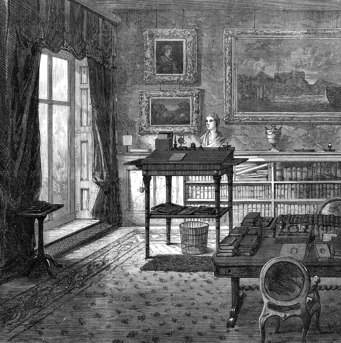 Framed Print : Lord Palmerston's study at Broadlands, 1865. Creator: Unknown Framed Print : Lord Palmerston's study at Broadlands, 1865. Creator: Unknown