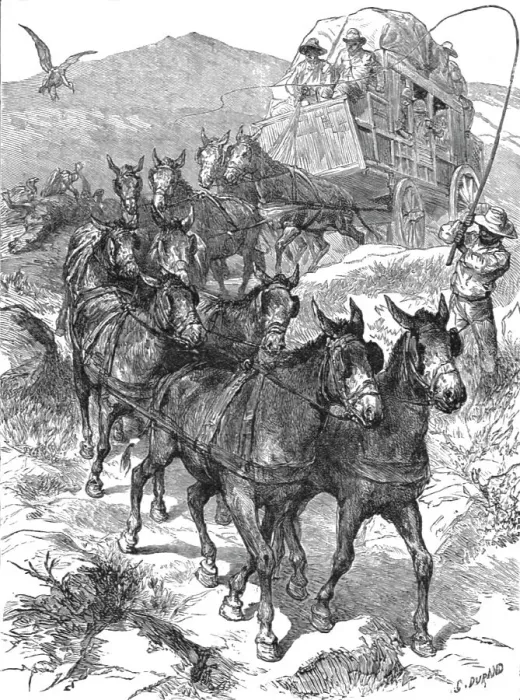Framed Print : Lord Randolph Churchill in South Africa - Vryburg to Johannesberg by coach, 1891. Creator: G Durand Framed Print : Lord Randolph Churchill in South Africa - Vryburg to Johannesberg by coach, 1891. Creator: G Durand