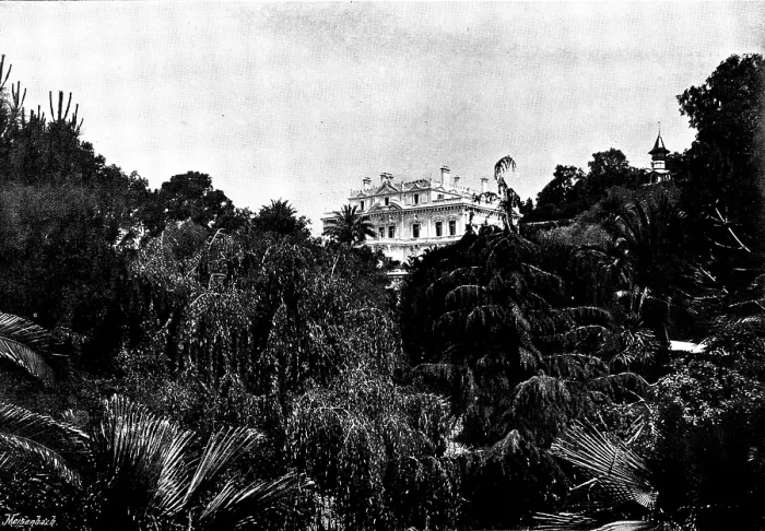 Framed Print : Lord Render's Chateau Thorenc, at Cannes, where Mr. Gladstone is staying, 1895. Creator: George Meisenbach. Lord Render's Chateau Thorenc, at Cannes, where Mr Framed Print : Lord Render's Chateau Thorenc, at Cannes, where Mr. Gladstone is staying, 1895. Creator: George Meisenbach. Lord Render's Chateau Thorenc, at Cannes, where Mr