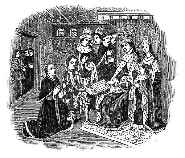 Lord Rivers and Caxton before Edward IV, 15th century, (1910)