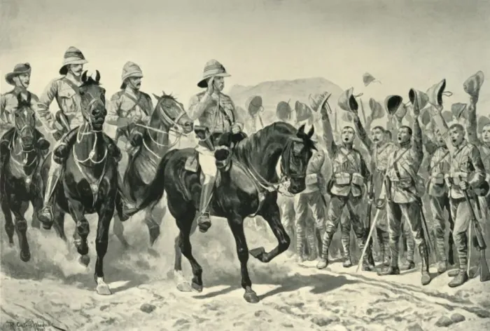 Framed Print : Lord Roberts Cheered By the Troops on his Arrival at Wonder RIver, (1901). Creator: Unknown Framed Print : Lord Roberts Cheered By the Troops on his Arrival at Wonder RIver, (1901). Creator: Unknown