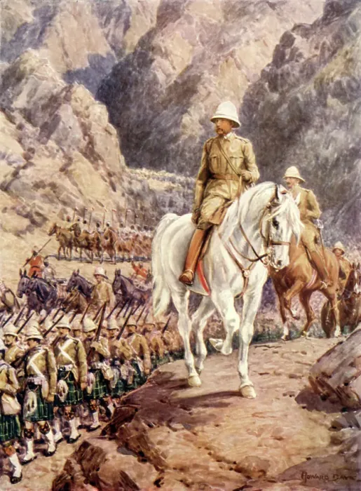 Framed Print : Lord Roberts on the march to Kandahar, c1900. Creator: Howard Davie Framed Print : Lord Roberts on the march to Kandahar, c1900. Creator: Howard Davie