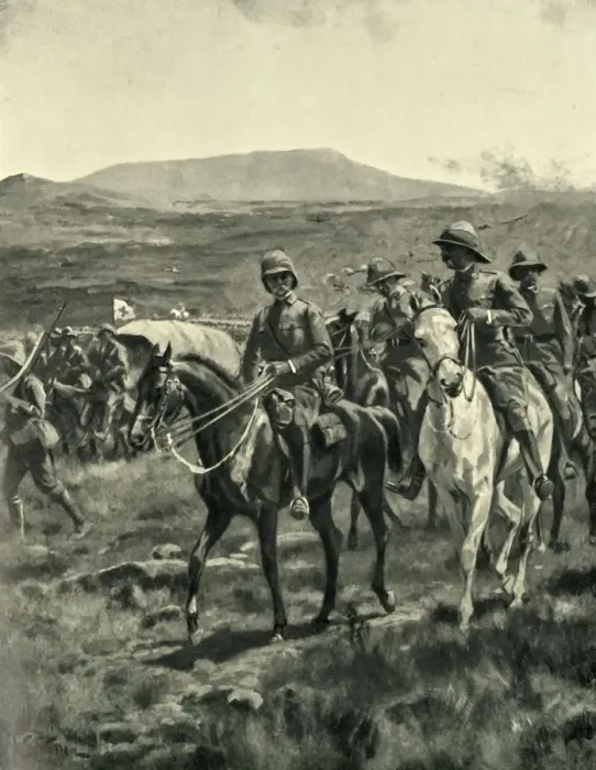 Framed Print : Lord Roberts and Staff on the Veldt Approaching Pretoria, (1901). Creator: William Barnes Wollen Framed Print : Lord Roberts and Staff on the Veldt Approaching Pretoria, (1901). Creator: William Barnes Wollen