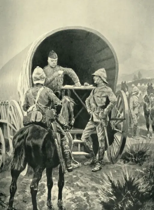 Framed Print : Lord Roberts Writing Despatches in the Transport Waggon in Which He Slept, (1901) Framed Print : Lord Roberts Writing Despatches in the Transport Waggon in Which He Slept, (1901)