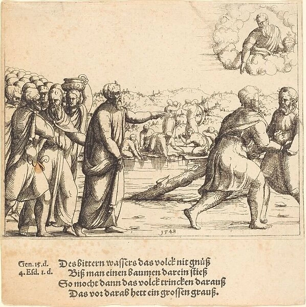 The Lord Sweetens the Waters of Marah, 1548. Creator: Augustin Hirschvogel