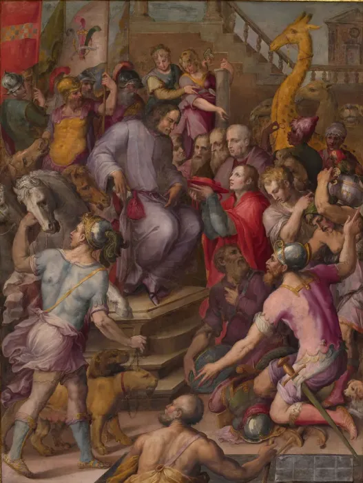 Framed Print : Lorenzo the Magnificent receives the tribute of the ambassadors, 1556-1558. Artist: Vasari, Giorgio (1511-1574) Framed Print : Lorenzo the Magnificent receives the tribute of the ambassadors, 1556-1558. Artist: Vasari, Giorgio (1511-1574)