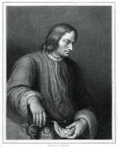 Lorenzo de Medici, Italian statesman and ruler of the Florentine Republic, (1833). Artist: CE Wagstaff