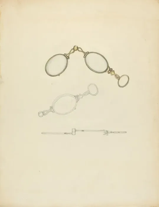 Framed Print : Lorgnette, c. 1940. Creator: Sylvia DeZon Framed Print : Lorgnette, c. 1940. Creator: Sylvia DeZon