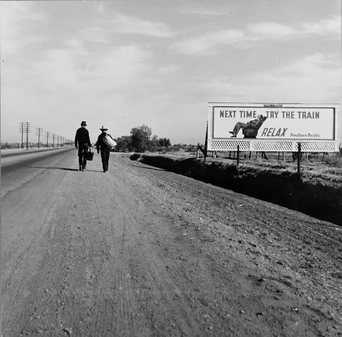 Framed Print : Toward Los Angeles, California, 1937. Creator: Dorothea Lange Framed Print : Toward Los Angeles, California, 1937. Creator: Dorothea Lange