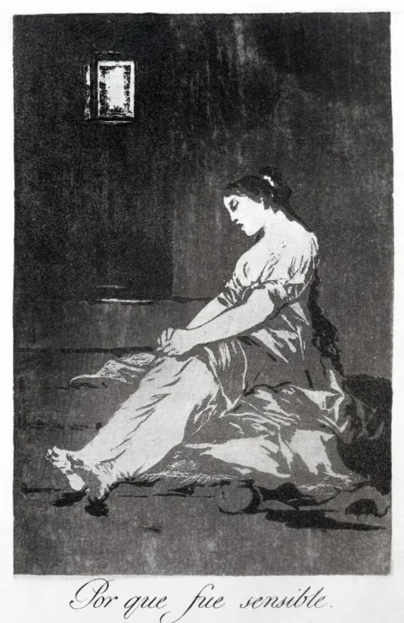 Framed Print : Los Caprichos, series of etchings by Francisco de Goya (1746-1828), plate 32: Porque Framed Print : Los Caprichos, series of etchings by Francisco de Goya (1746-1828), plate 32: Porque