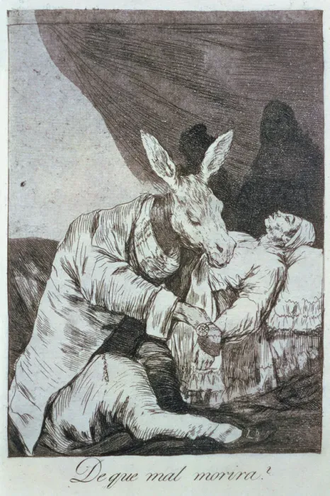 Framed Print : Los Caprichos, series of etchings by Francisco de Goya (1746-1828), plate 40: ¿De Framed Print : Los Caprichos, series of etchings by Francisco de Goya (1746-1828), plate 40: ¿De