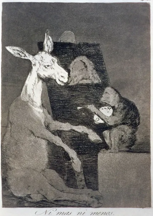 Framed Print : Los Caprichos, series of etchings by Francisco de Goya (1746-1828), plate 41: Ni Framed Print : Los Caprichos, series of etchings by Francisco de Goya (1746-1828), plate 41: Ni